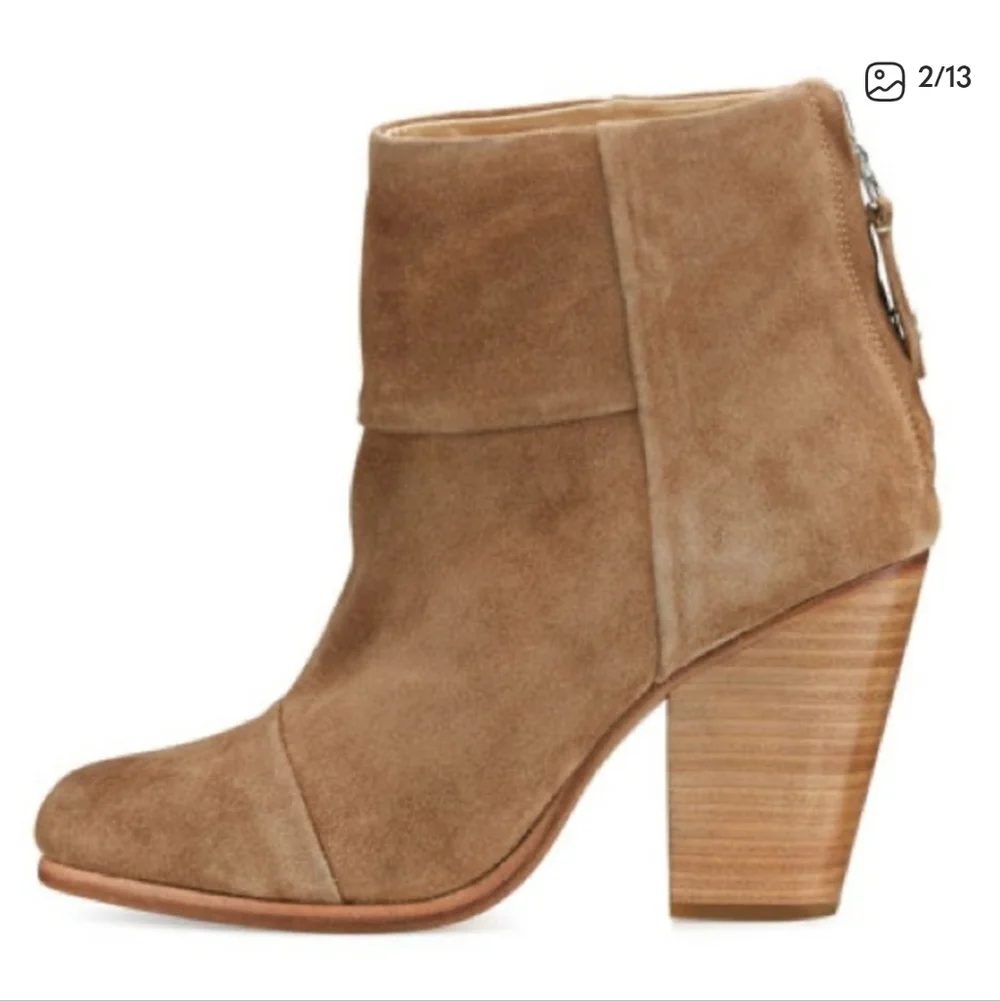 RAG & BONE 38.5 Camel Suede Newbury Bootie